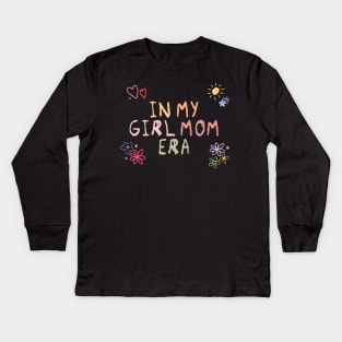 In My Girl Mom Era II Version With Less Flowers Front Print Kids Long Sleeve T-Shirt